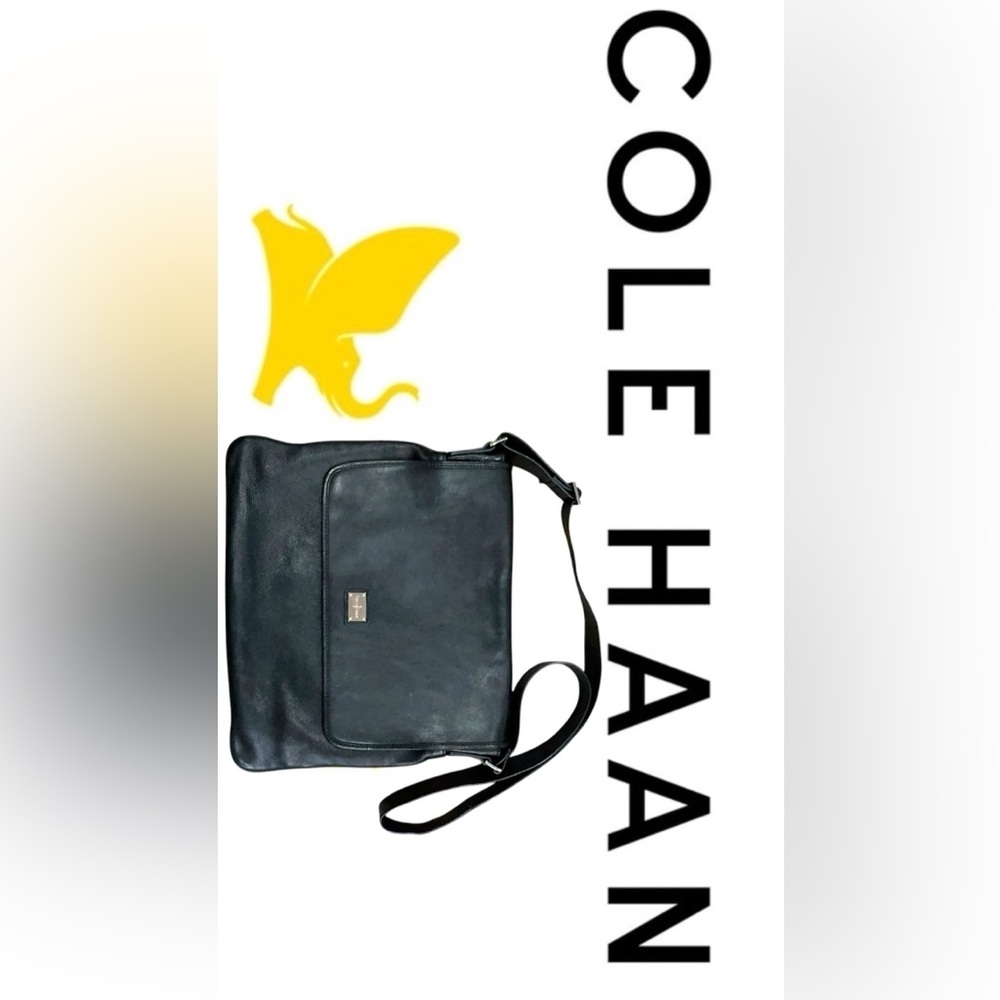Cole Haan Butter Soft Black Leather Men's Bag (Excellent Condition) - Great Find